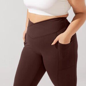 POPFLEX Crisscross Hourglass® Leggings with Pockets - Mocha